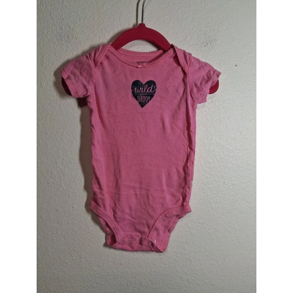 Carter's Bodysuit Wild About Daddy Top Baby Infant Girls Size 6 Months Pink